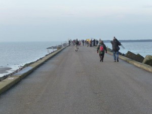 op de pier